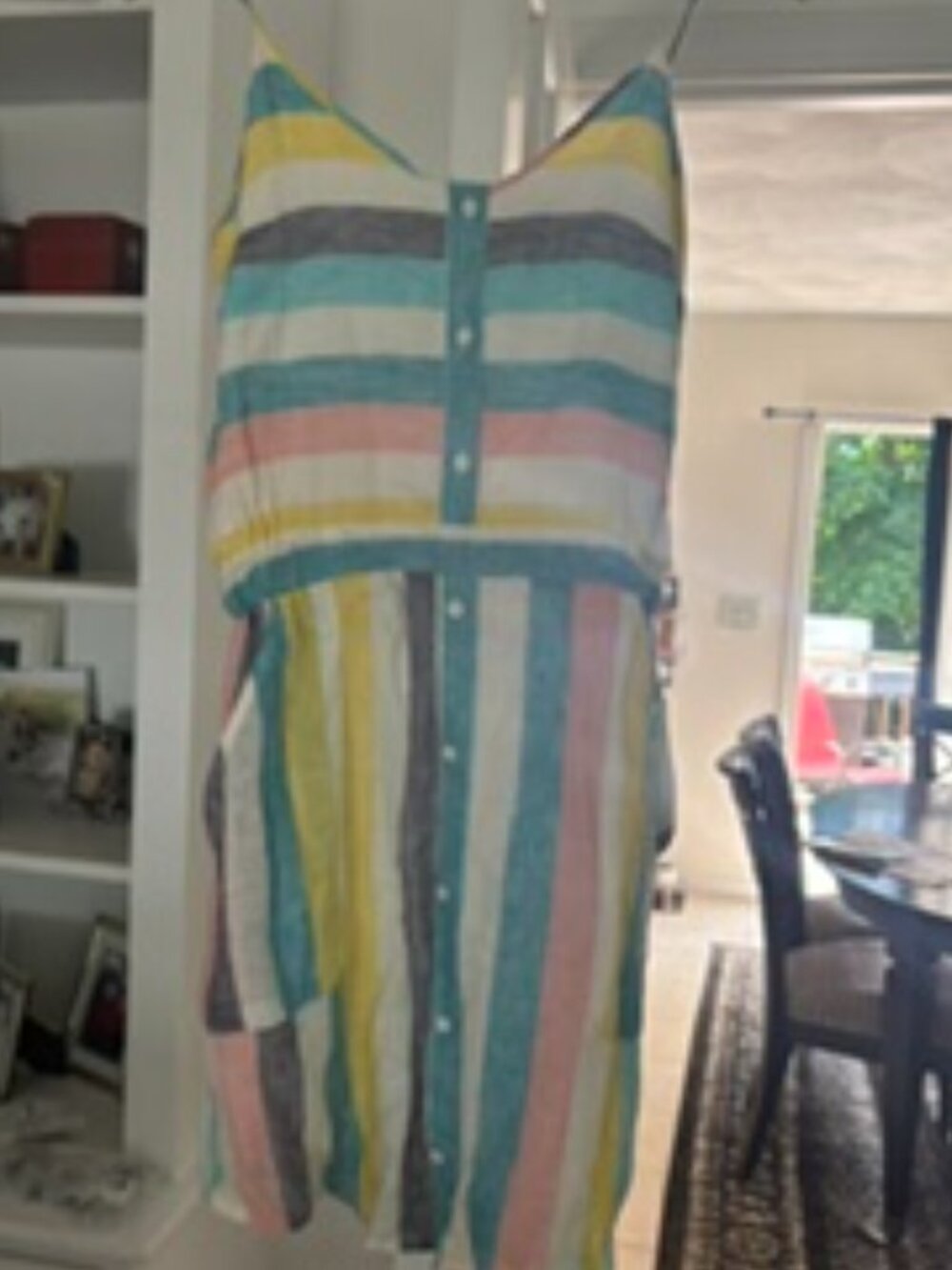Splendid Gray Malin Linen Summer Striped Dress